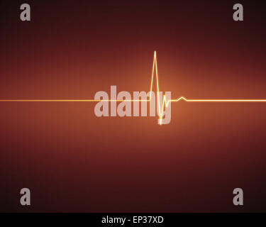 Orange-EKG Herzschlag Stockfoto