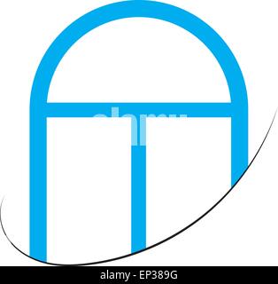 Kunststoff-gewölbte Fenster Logo für Ihr Design. Vektor-Illustration. Stock Vektor