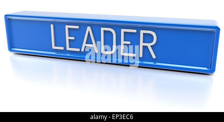 Führer - blaue Fahne mit Text - isoliert 3D Render Stockfoto