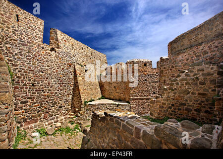 Das Haupttor der Burg von Myrina Stadt Lemnos (Limnos) Insel Nord Ägäis, Griechenland Stockfoto