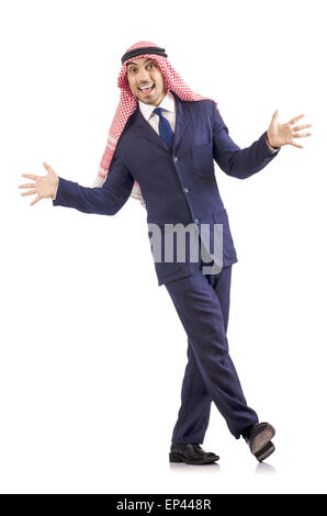 Arabische Mann tanzen aus Freude Stockfoto