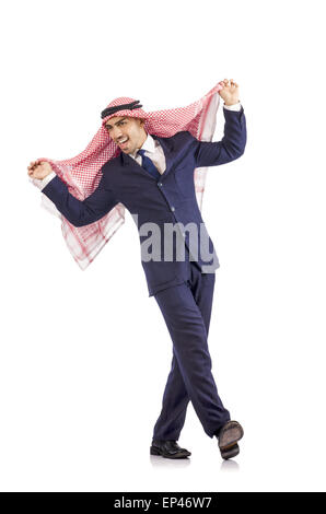 Arabische Mann tanzen aus Freude Stockfoto