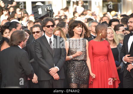 Joel Coen, Ethan Coen, Sophie Marceau, Teilnahme an der Red Carpet Premiere La Tete Haute um das Festival, 68. Cannes Film Festival, Festival de Cannes 2015, 13.05. öffnen.2015 Stockfoto