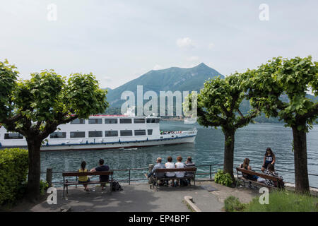 Restaurant im Freien in Bellagio Comer see Lombardei Italien Stockfoto