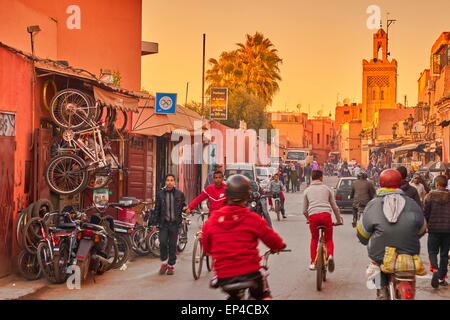 Bezirk der Medina von Marrakesch, Marokko Afrika Stockfoto