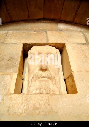 Architektonisches Detail Basrelief Darstellung Jesu Christi Stockfoto