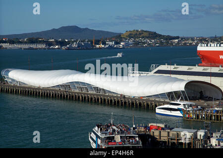 "Die Wolke"-Veranstaltungen, Gebäude, Queens Wharf und Fährhafen, Auckland, Nordinsel, Neuseeland Stockfoto