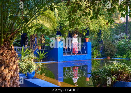 Das blaue Haus in der "Jardin Majorelle". Marrakesch, Marokko, Afrika