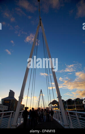 Wynyard Crossing Brücke zwischen Viaduct Harbour und Wynyard Quarter, Waterfront Auckland, Nordinsel, Neuseeland Stockfoto