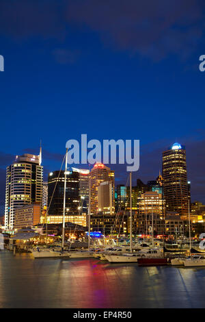 CBD und Viaduct Harbour, Auckland, Nordinsel, Neuseeland Stockfoto