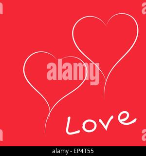 Valentinstag-Grußkarte mit Herz. Vektor-Illustration. Stock Vektor