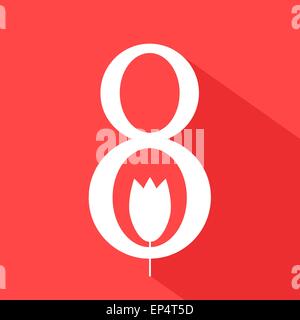 Internationaler Frauentag 8 März. Vektor-Illustration ein flaches Design. Stock Vektor