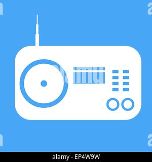 Vektor-Radio-Symbol auf blauem Hintergrund. Stock Vektor