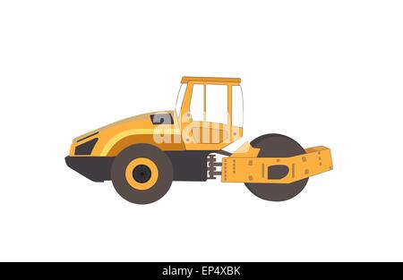 Stampfer. Großbaustelle. Eisbahn Asphalt. Vektor-Illustration. Stock Vektor