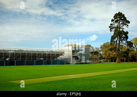 Temporäre KricketStadium Malahide Castle kann 8. 2015 Dublin County Co. Irland Stockfoto