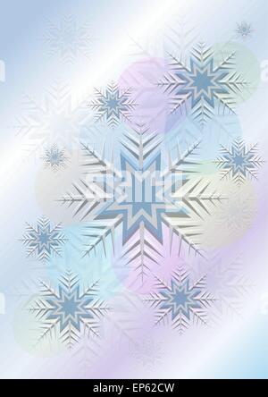 Flackernde Hintergrund mit Schneeflocken und einem Kreis Stock Vektor