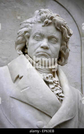 Ludwig van Beethoven-Skulptur, Komponistendenkmal, Tiergarten, 12. Dezember 2013, Berlin-Tiergarten. Stockfoto