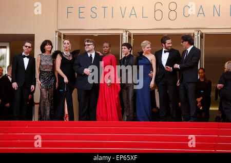 Ethan Coen, Sophie Marceau, Rossy de Palma, Guillermo del Toro, Rokia Traore, Xavier Dolan, Sienna Miller, Jake Gyllenhaal und Joel Coen besucht die Premiere mit der Premiere von "La tête haute/Standing Tall" bei den 68. Filmfestspielen von Cannes am 13. Mai 2015 Stockfoto