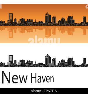 Skyline von New Haven in orange Stockfoto