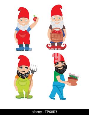 GNOME-Garten-Set Stock Vektor