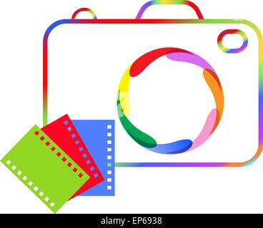 Abstraktes Bild von einer digitalen Kamera und Film für Ihre Design-Projekt. Stock Vektor