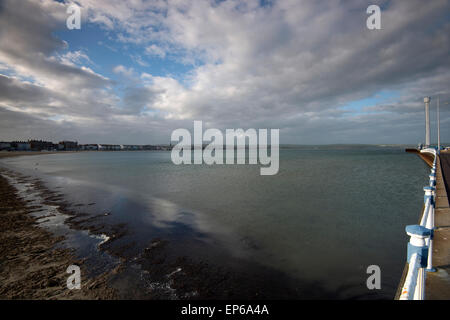 Sonnenuntergang in der Bucht bei Weymouth, Dorset, England UK Stockfoto