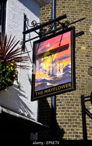 Der Mayflower-Pub, Rotherhithe, Rotherhithe Street, London, England, SE16 Stockfoto