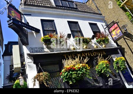 Der Mayflower-Pub (16. Jahrhundert), Rotherhithe Street, Rotherhithe, London, England, UK Stockfoto
