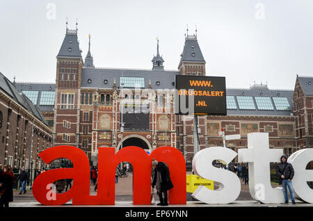 Amsterdam Alarm, Sensibilisierungskampagne gegen eine Straße Händler, der weißes Heroin als Kokain verkauft Stockfoto
