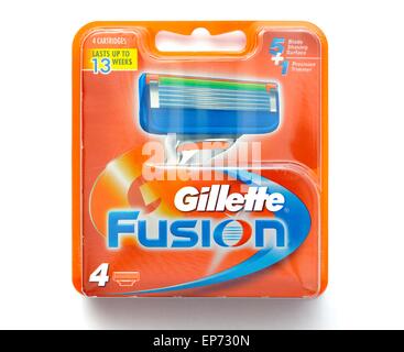 Gillette Fusion klingen Pack 4 Minen Stockfoto