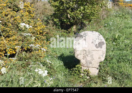 Old Granite celtic Cross in penwith West cornwall nahe Madron Wishing Well Stockfoto