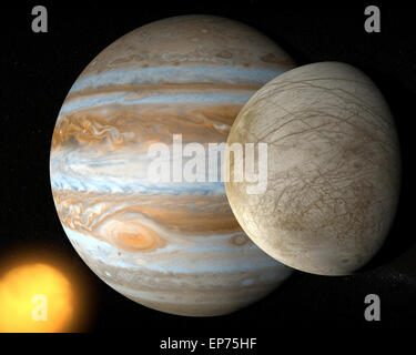 Satelliten Europa, Jupitermond, Raum Sonnensystem. Element dieses Bildes sind von der NASA eingerichtet Stockfoto