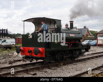 Oldtimer Dampflokomotive Baldwin auf der Golden Valley Light Railway, in der Nähe von Ripley, Derbyshire, UK Stockfoto