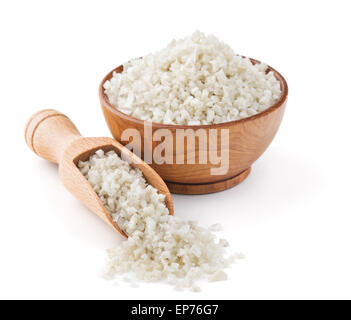 Englisch grau Salz in einer Holzschale Stockfoto