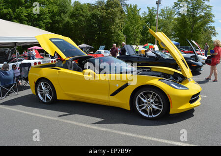 Eine Corvette Stingray C7 bei einer lokalen Autoshow. Stockfoto