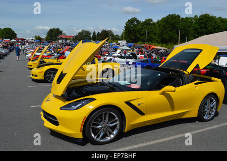 Eine Corvette Stingray C7 bei einer lokalen Autoshow. Stockfoto
