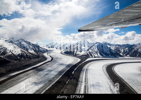 Rundflug über die Gletscher des Kluane National Park, Yukon Territory Kanada Stockfoto