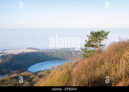 Blick über den Gormire See von Sutton Bank, North Yorkshire Stockfoto