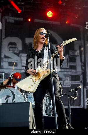 Lzzy Hale von Halestorm erklingt in 2015 Monster Energy Carolina Rebellion Stockfoto