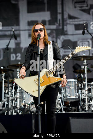 Lzzy Hale von Halestorm erklingt in 2015 Monster Energy Carolina Rebellion Stockfoto