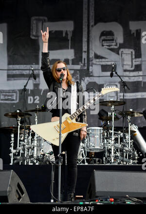 Lzzy Hale von Halestorm erklingt in 2015 Monster Energy Carolina Rebellion Stockfoto