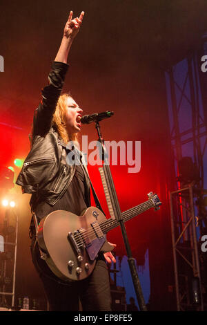 9. Mai 2015 - Somerset, Wisconsin, USA - Musiker LZZY HALE von Halestorm führt live auf der Bühne beim ersten nördlichen Invasion Music Festival "Weltweit lautesten Monat" im Somerset Amphitheater in Somerset, Wisconsin (Credit-Bild: © Daniel DeSlover/ZUMA Draht) Stockfoto
