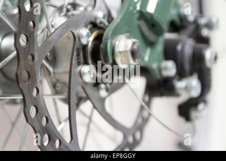 Fahrrad Scheibenbremse hautnah Stockfoto