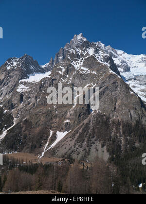 Mont Blanc und Val Veny Stockfoto