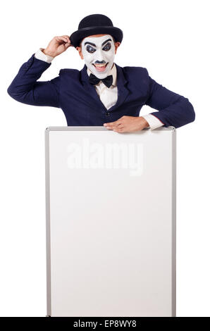 Lustiger Mann mit leeren Brett Stockfoto