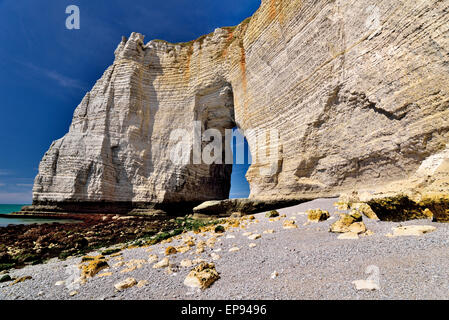 Frankreich, Normandie: Giant Rock Kreidefelsen in Etretat Stockfoto