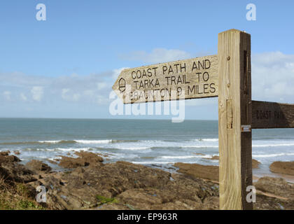 Croyde Bay North Devon South West Coast Weg Devon Surf Nordstrand Baggy Punkt Stockfoto