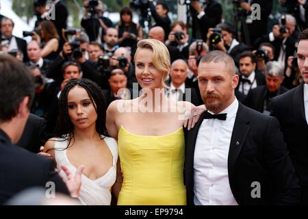Cannes, Ca, Frankreich. 14. Mai 2015. Zoe Kravitz, Charlize Theron, Tom Hardy .premiere "Mad Max: Fury Road". Cannes Film Festival 2015.Cannes, France.May 14, 2015. © Roger Harvey/Globe Fotos/ZUMA Draht/Alamy Live-Nachrichten Stockfoto