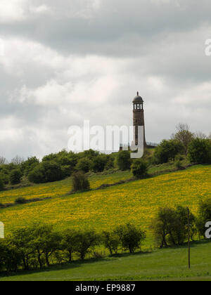 Crich Stand, das Regiments Denkmal für Sherwod-Förster-Regiment, in der Nähe von Crich, Derbyshire, UK. genommen 05.11.2015 Stockfoto