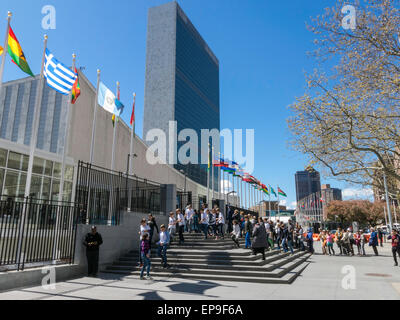Nation Fahnen, Amtssitz der Vereinten Nationen, NYC Stockfoto
